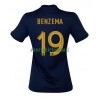 Maillot de Supporter France Karim Benzema 19 Domicile Coupe du Monde 2022 Pour Femme